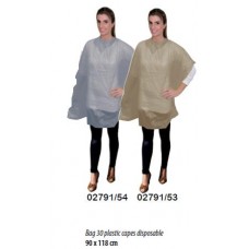 Еднократни пелерини 02791/54 в пакет 30 броя цвят сребро (90 x 118)